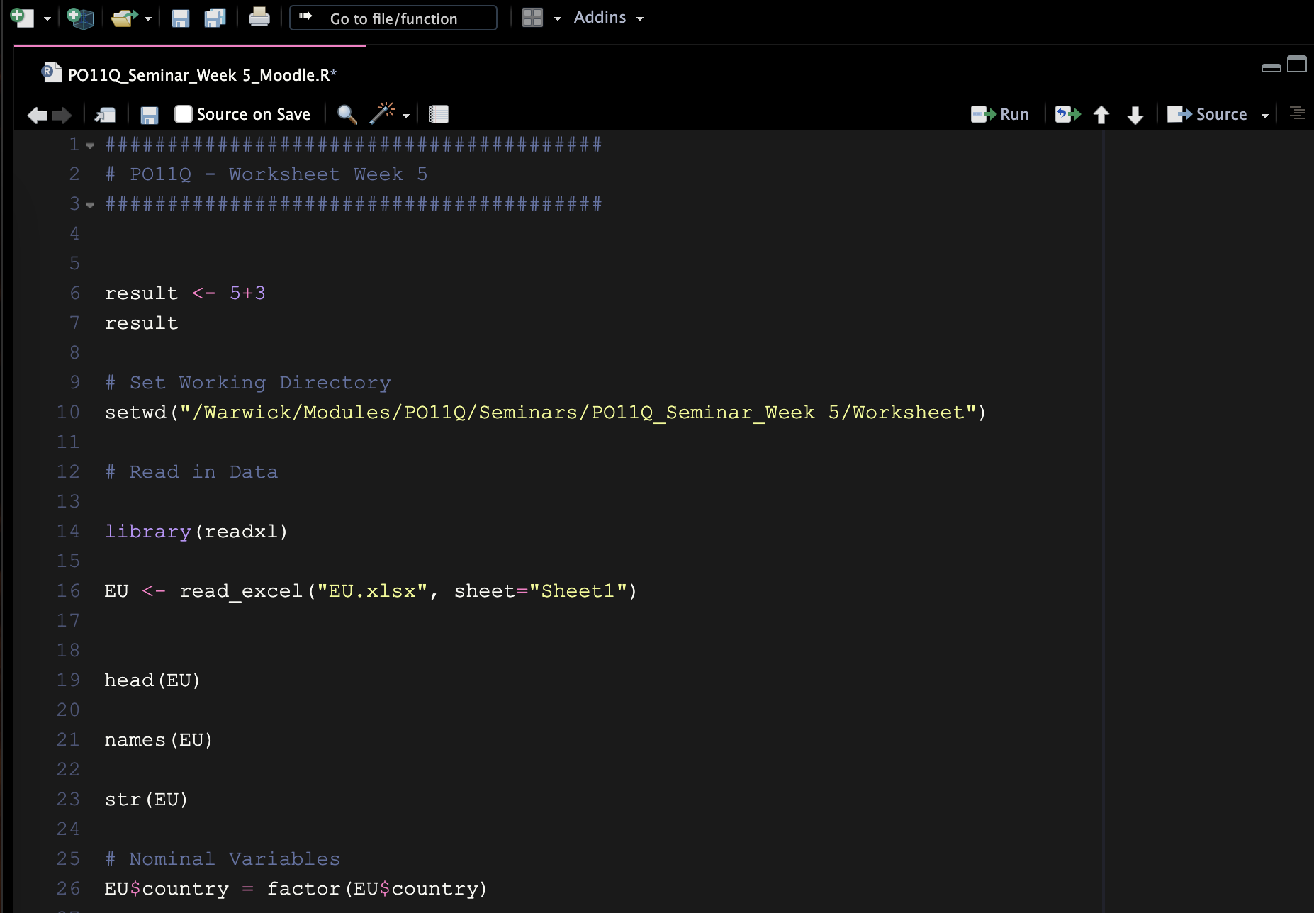 \label{fig:RScriptex}Example of an RScript